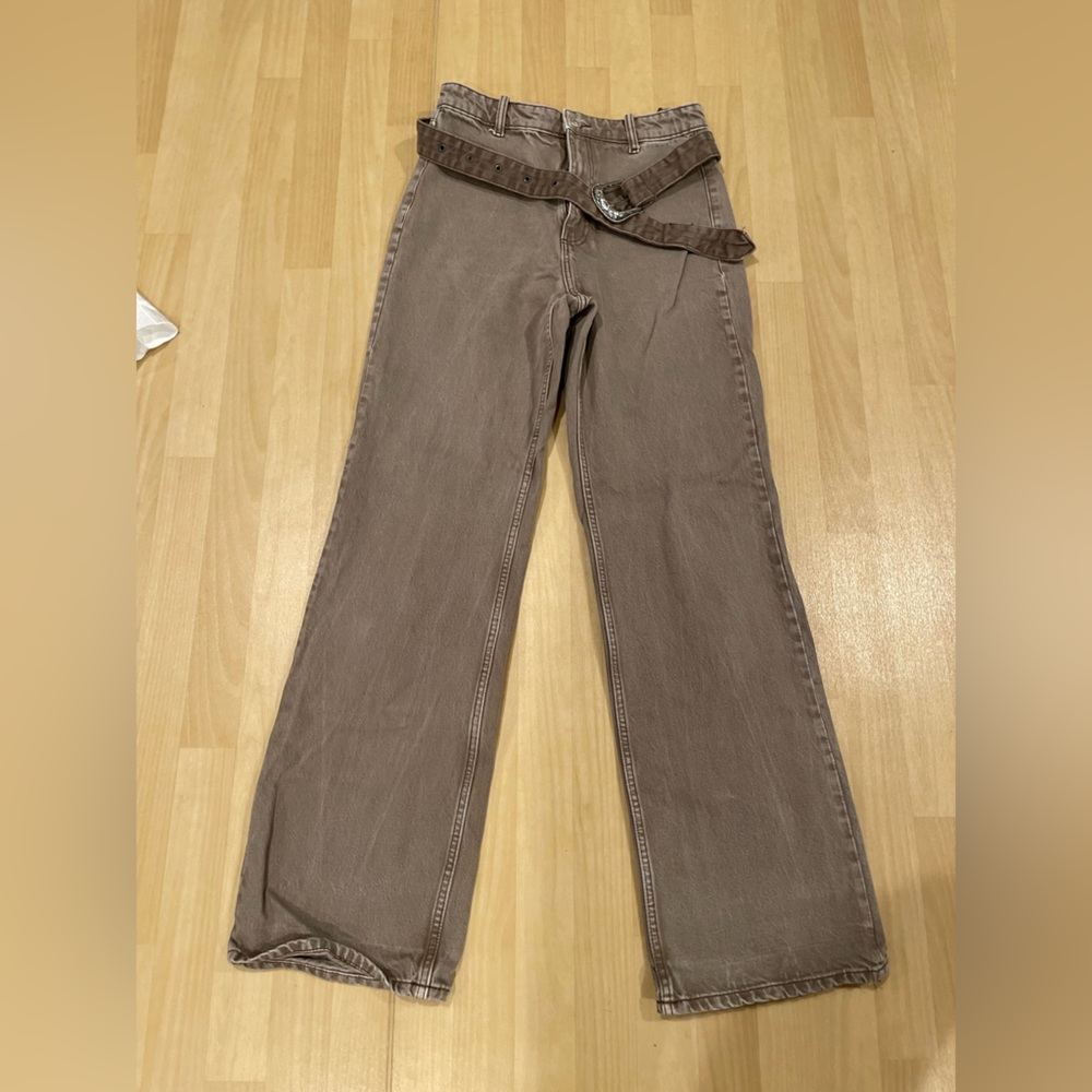 Zara Brown Women's Wide Leg Jeans